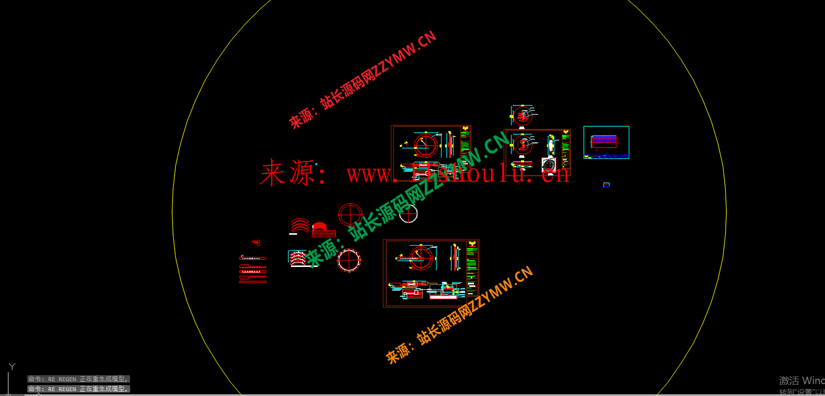 老板我下班了,你要的圖紙在這里（一個人拿著劍指著小黃鴨的cad圖紙模板）