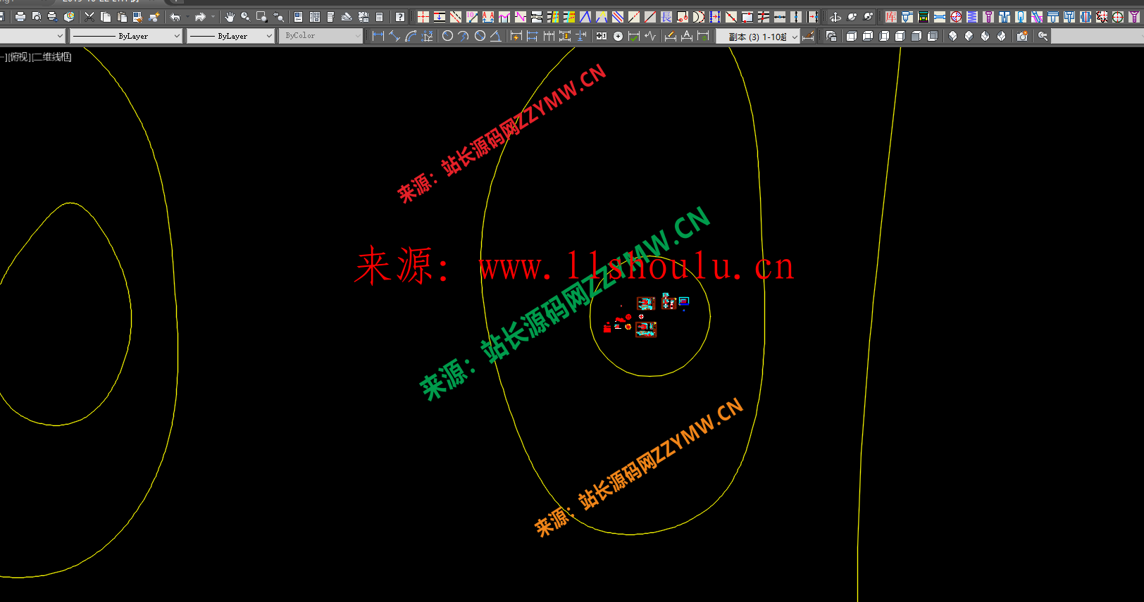 老板我下班了,你要的圖紙在這里（一個人拿著劍指著小黃鴨的cad圖紙模板）