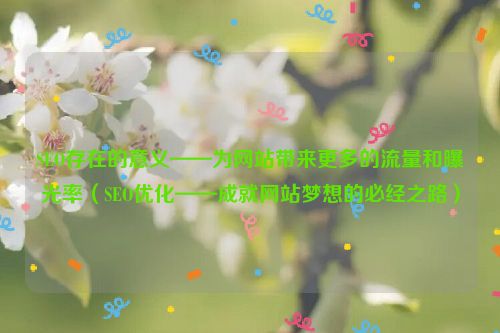 SEO存在的意義——為網站帶來更多的流量和曝光率（SEO優化——成就網站夢想的必經之路）