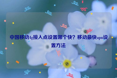 中國移動4g接入點設(shè)置哪個快？移動最快apn設(shè)置方法