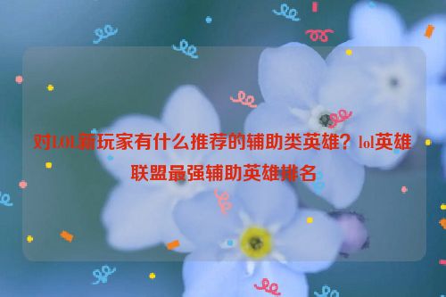 對LOL新玩家有什么推薦的輔助類英雄？lol英雄聯盟最強輔助英雄排名