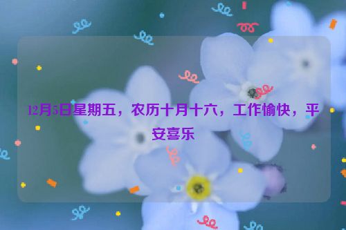 12月5日星期五,農(nóng)歷十月十六,工作愉快,平安喜樂(lè)