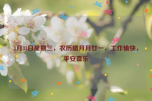 1月31日星期三，農歷臘月月廿一，工作愉快，平安喜樂