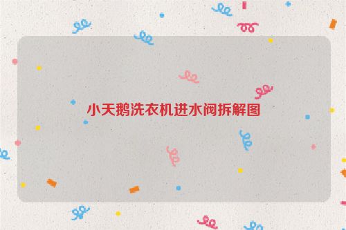 小天鵝洗衣機進水閥拆解圖