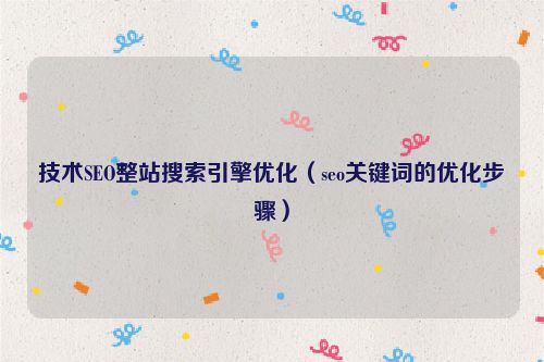 技術(shù)SEO整站搜索引擎優(yōu)化（seo關(guān)鍵詞的優(yōu)化步驟）