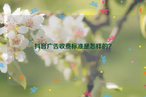 抖音廣告收費標準是怎樣的？