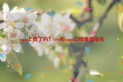 oppo上市了嗎？vivo和oppo公司市值排名
