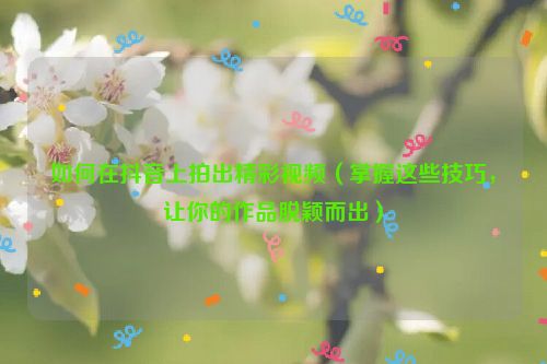 如何在抖音上拍出精彩視頻（掌握這些技巧，讓你的作品脫穎而出）