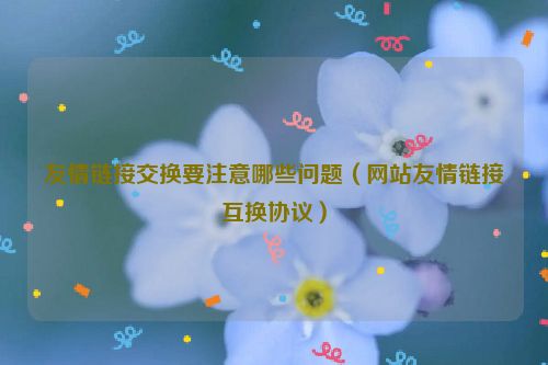 友情鏈接交換要注意哪些問題（網站友情鏈接互換協議）