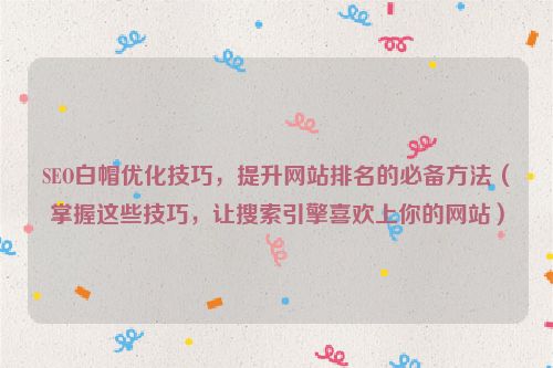 SEO白帽優化技巧，提升網站排名的必備方法（掌握這些技巧，讓搜索引擎喜歡上你的網站）